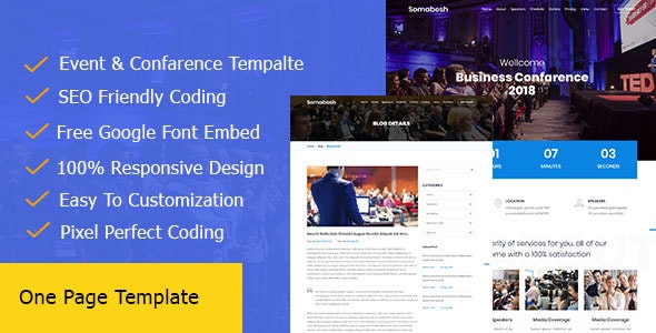 Somabesh || One Page Event and Conference HTML5 Template
